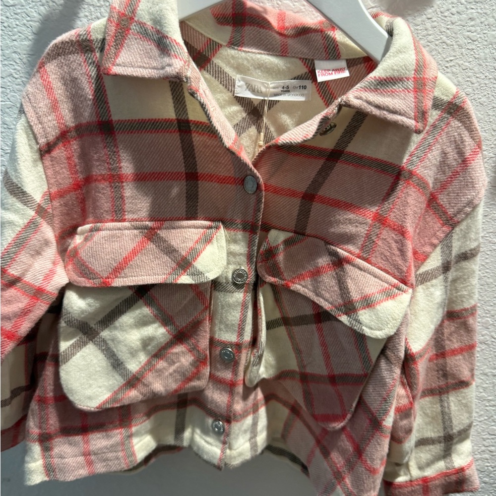 Plaid Kids Jacket - Pink and Cream Zara - Picture 5 of 5